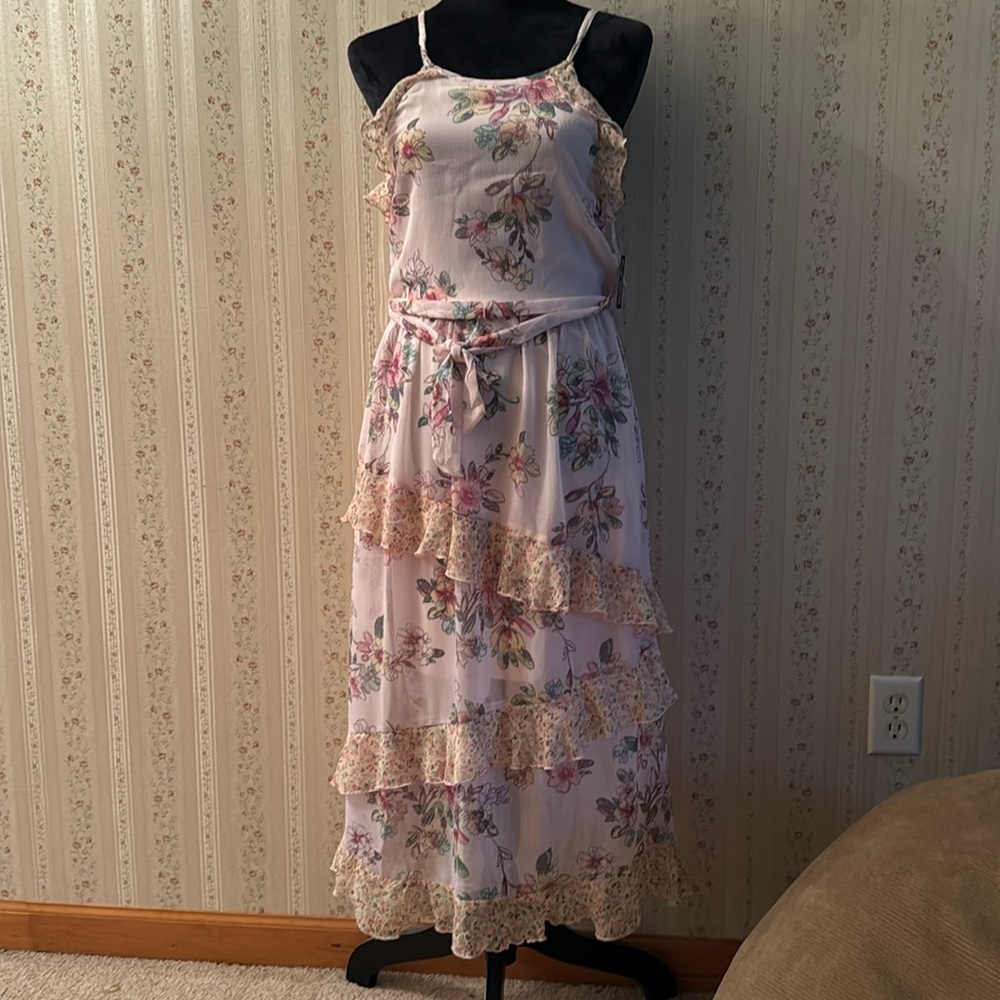 Pink & Violet Ruffled Tier Dress